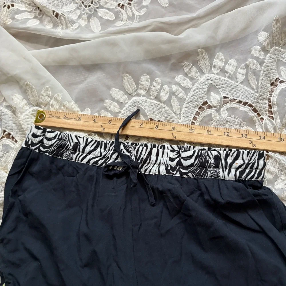 Johnny Was California Floral Zebra Print Wide Leg Pajama Pants CSW8122AM Small